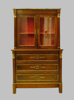 Mahogany Commode with Display Cabinet