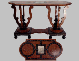 Mesa Florentina con incrustaciones de ébano y marfil. Finales S.XVII