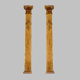 Pair of Italian gilt wood Columns  XVIII Century