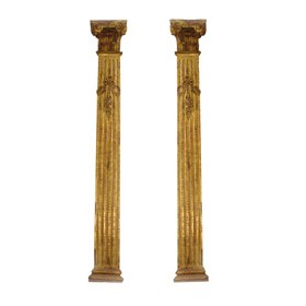 Pareja Columnas estriadas. Italia, S. XVIII
