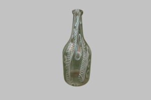 Catalan Glass Bottle with abstract decoration.  XVIII Century