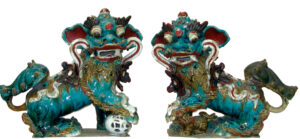 Pair of pottery "Foo Lions" , Ming Dynasty. China, XVI Century