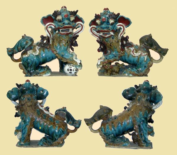 Pareja Quimeras "Leones de Foo" Dinastía Ming. China, S. XVI