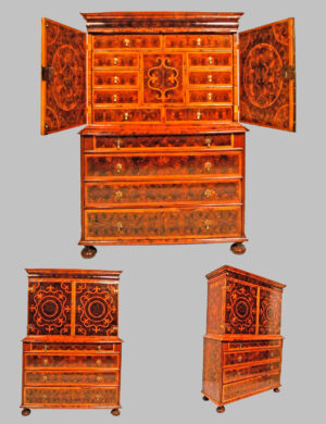 English "William & Mary" (1689 - 1694) Chest on Chest oyster veneered
