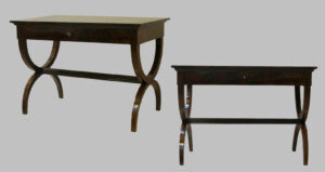 Махагани Palm Империи консоли с ножницами ноги. C. 1800