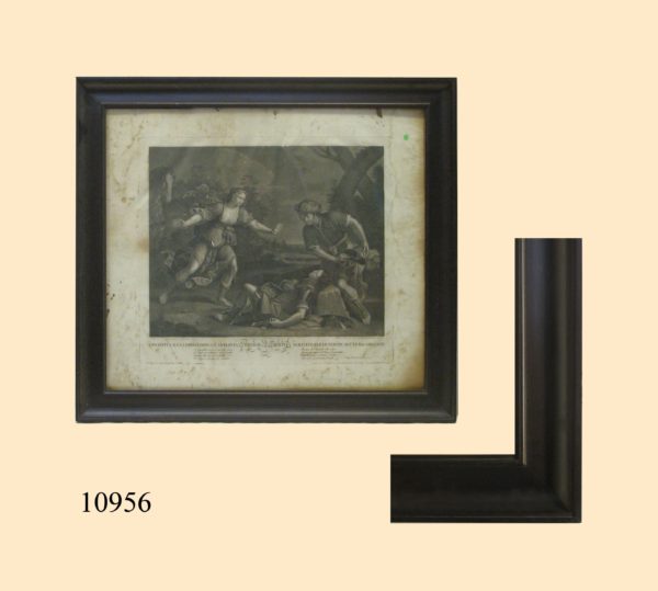 Grabado Italiano del S. XVIII, con marco abombado de caoba, S. XIX