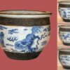 Pecera de cerámica. China, S. XVIII. Base restaurada