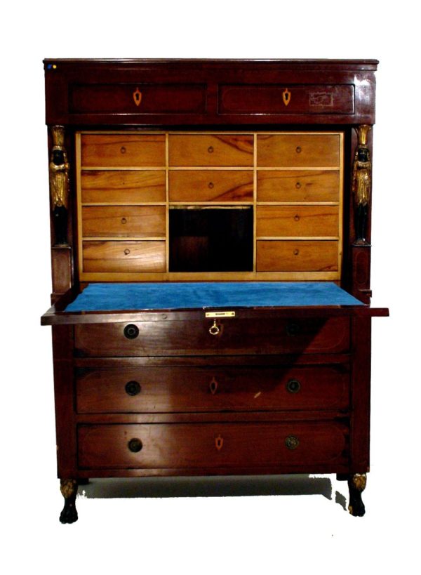 Shiffonier - Empire Desk, с кариатидами и когтями ног. C. 1800