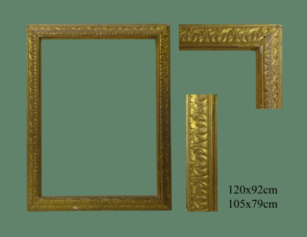 Marco tallado oro fino Italiano. S. XVII