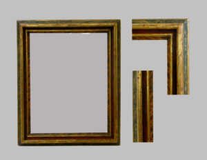 Polychromed Frame, bulging, carving gold. Italy,  XVIII Century
