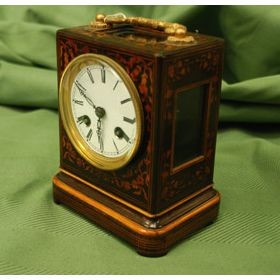 Деревянные настольные часы mahogany с маркетри из лемонграсса. Грузинский, XVIII век