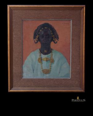 Óleo sobre tabla: Retrato "Tete de Negresse- Bakomo"