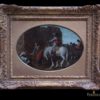 Hombre con turbante sobre caballo blanco.S. XVIII. Rosa de Tívoli, 1655 - 1705
