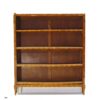 Pareja Librerías estrechas Luis XV de madera de nogal, con cuatro estantes y sobre de mármol. S. XVIII