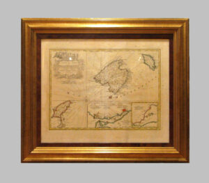 Освещенная гравюра: Майорка, Менорка и Ибица. Мистер. Беллин, 1756
