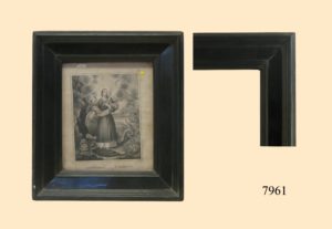 Grabado Santa Margarita . Marco negro S. XVIII