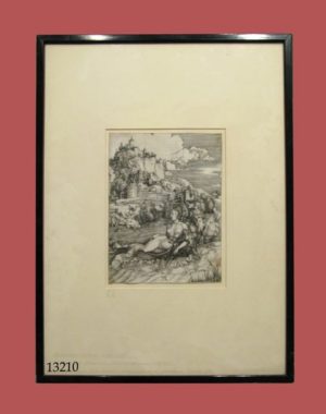 Grabado: The sea monster rape of Amymone. C. 1501. Albrecht Dürer (1471-1528)
