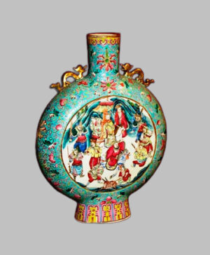 Китайская керамическая бутылка, Famille Rose. (1850 -1875) Подписал