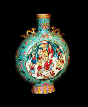 Китайская керамическая бутылка, Famille Rose. (1850 -1875) Подписал