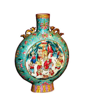 Китайская керамическая бутылка, Famille Rose. (1850 -1875) Подписал