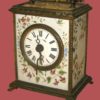 Reloj Carruaje de sobremesa Francés, con bronce y esmaltes. 1.878. S. XIX