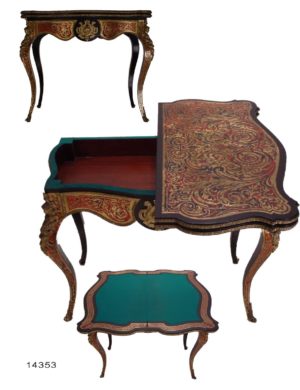 Mesa de Juego Boulle Francesa, Luis XV. Mediados S. XVIII