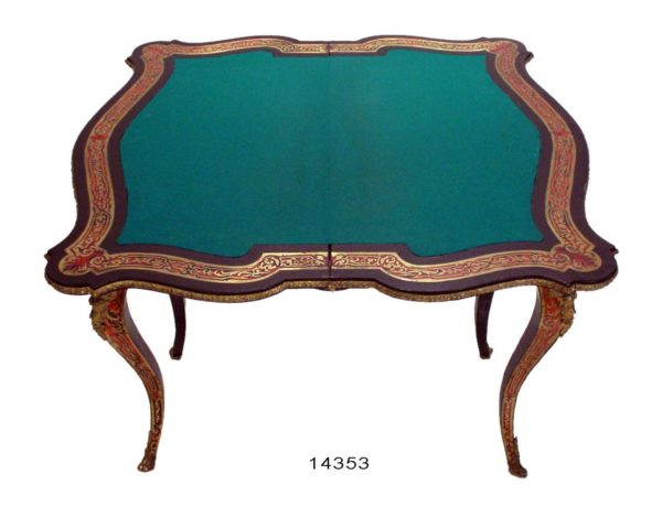 Mesa de Juego Boulle Francesa, Luis XV. Mediados S. XVIII