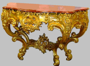 Барочная консоль, полная резьбы, золота с мелким золотом и итальянского мрамора. C.1800