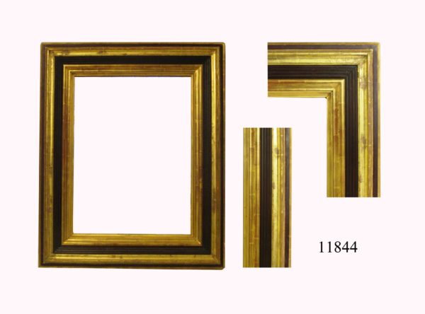 Marco dorado con oro fino y ebanizado. S. XVIII