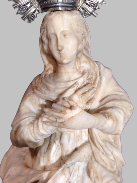 Escultura de Alabastro: Virgen Inmaculada - Imagen 3