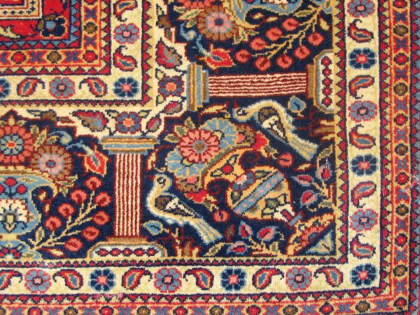 Alfombra Kashan Antigua. Medidas: 201 x 133 cm.