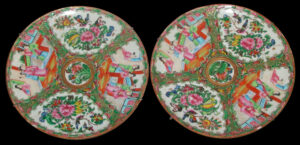 Пара китайских керамических блюд