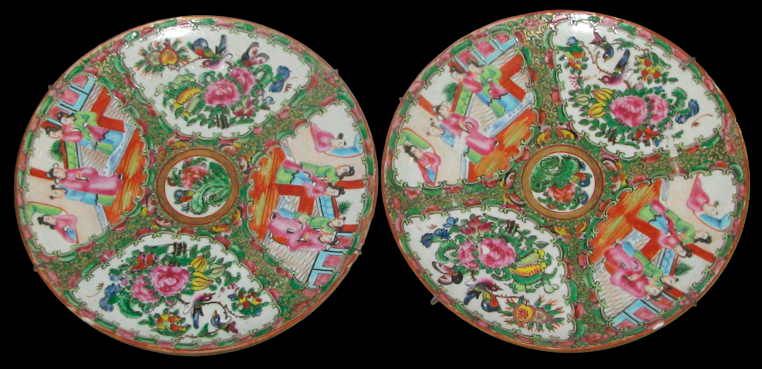 Пара китайских керамических блюд