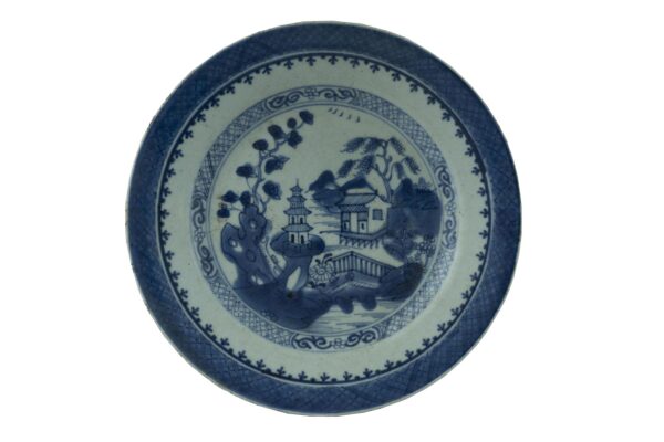 Pareja Platos de Porcelana Cantón