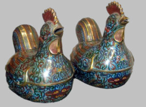 Pareja Cuencos de Cloisonné