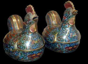 Pareja Cuencos de Cloisonné