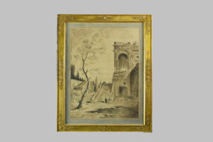 Pintura sepia sobre Papel: Paisaje
