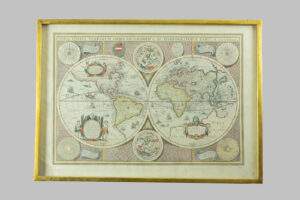 Illuminated engraving: World Map
