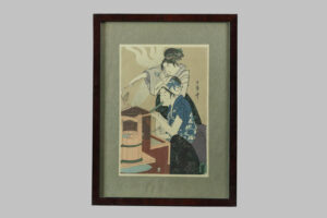 Grabado Japonés Iluminado de Kitagawa Utamaro (1753 - 1806)