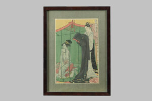 Grabado Japonés Iluminado de Kitagawa Utamaro (1753 - 1806)