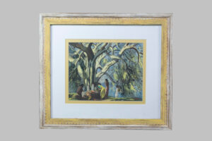Acuarela original de G. D. Paul Raj (1914 - 1979)