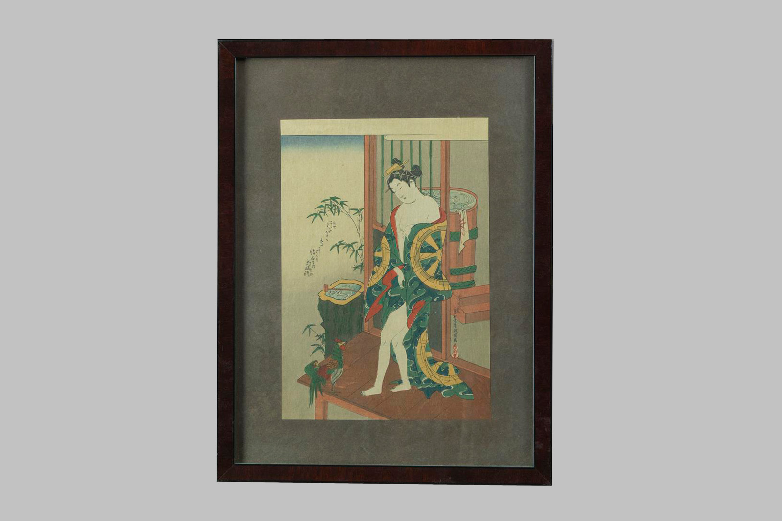 Grabado Japonés Iluminado de Okumura Masanobu (1686 - 1764)