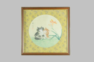 Pair of Pastel Paintings on Silk