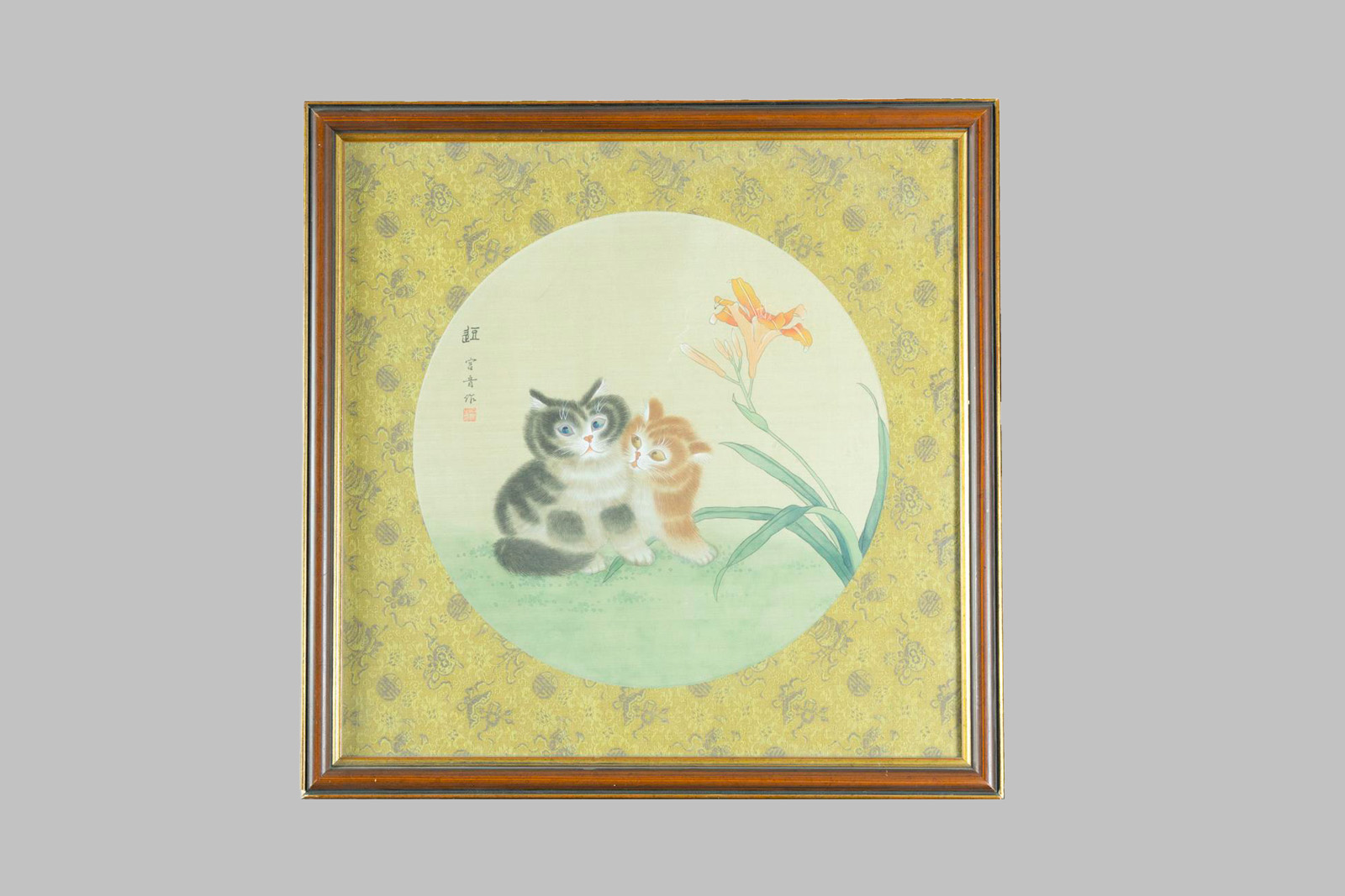 Pareja Pinturas al Pastel sobre Seda
