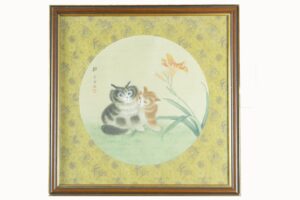 Pair of Pastel Paintings on Silk