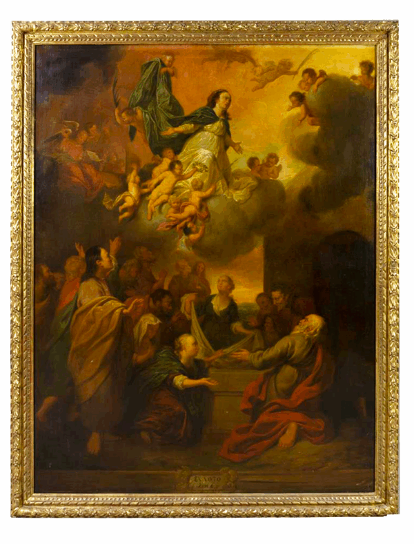 Aparición Virgen del Pilar a Santiago y sus discípulos - S. XVIII