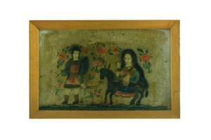 Pintura Naíf sobre Cristal -  Siglo XVIII