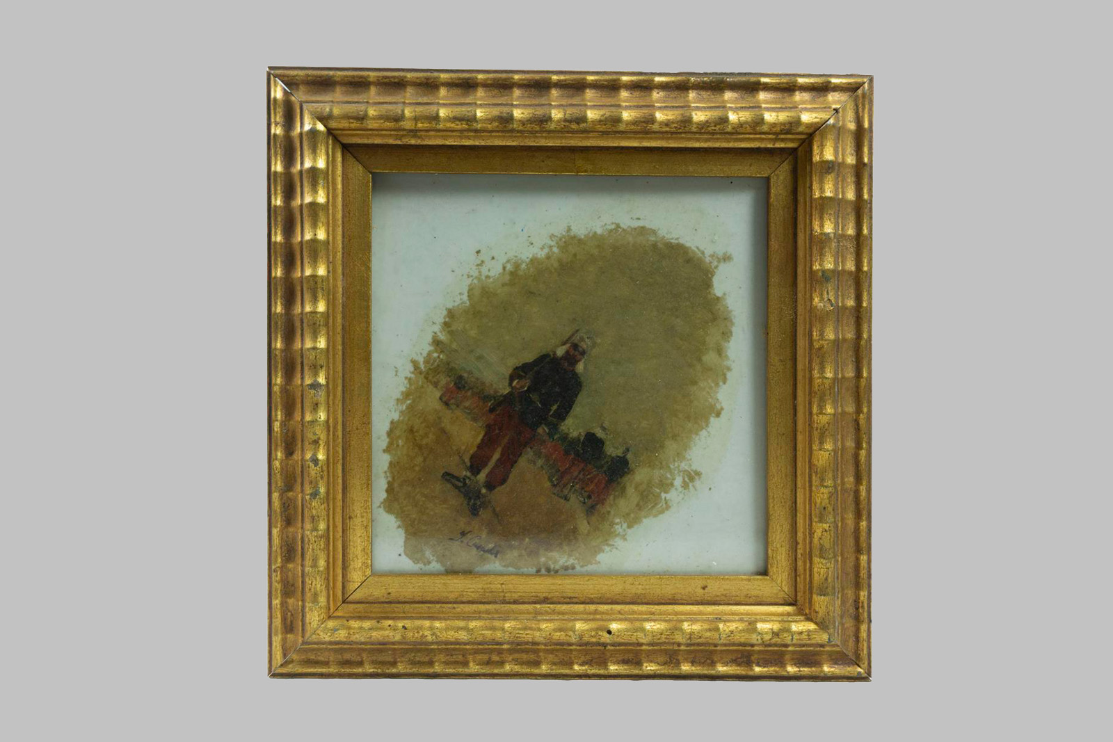 Óleo sobre placa de Cerámica de José Cusachs y Cusachs (Montpellier, 1851 - Barcelona, 1908)