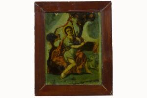 Painted glass: Religious motif