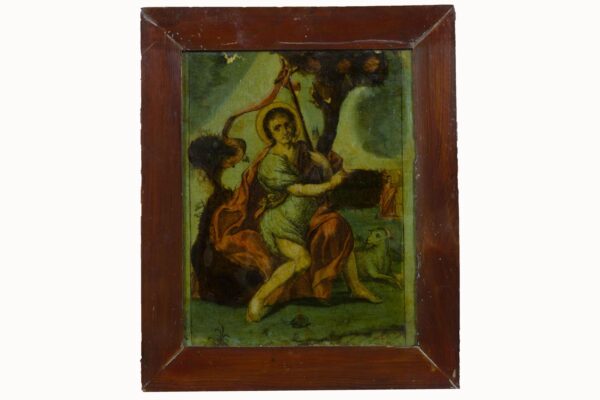 Painted glass: Religious motif